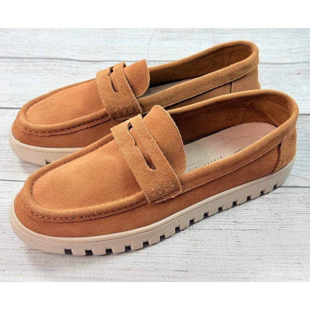 PROJECT CLOUD Women's Filide Suede Comfort Loafers Slip On Cushioned Tan Size 10